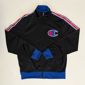 Champion Track Jacket Black Blue Red